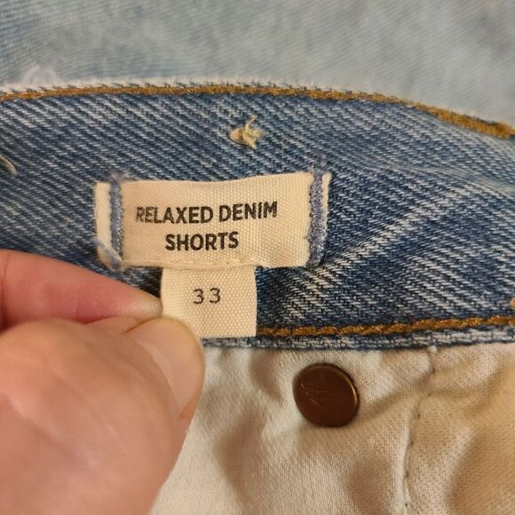 Madewell Relaxed Denim Shorts Homecrest Wash Ripped Edition Size 33 34 - Picture 5 of 8